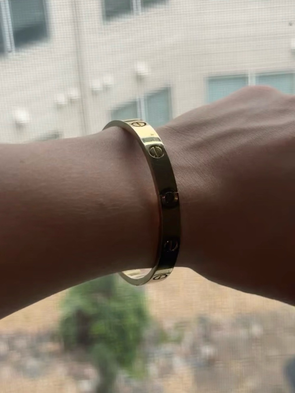 Cartier Gold Screw-Accent Bangle Bracelet